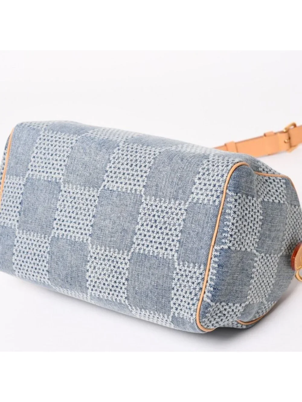 Louis Vuitton Speedy Bandouliere 25 Damier Denim Gold Handbag